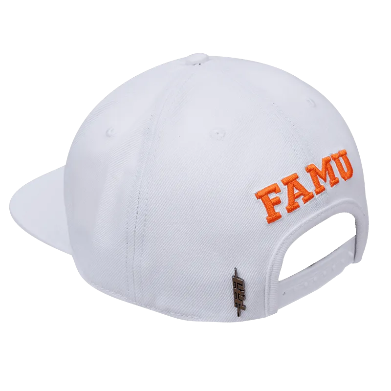 FLORIDA A&M UNIVERSITY CLASSIC UNISEX WOOL SNAPBACK HAT (WHITE)