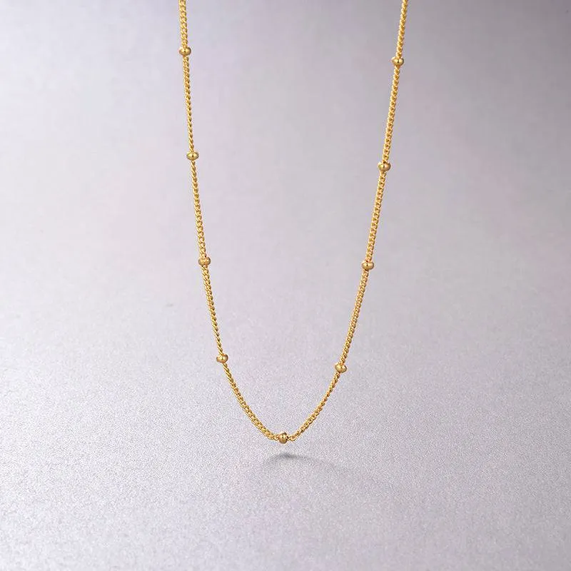 Gold Chain Beads Necklace