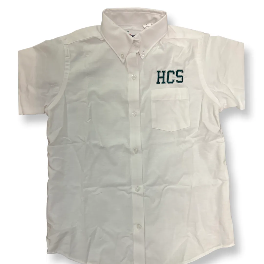 Hamilton Girl's Fit  White Oxford Short Sleeve-