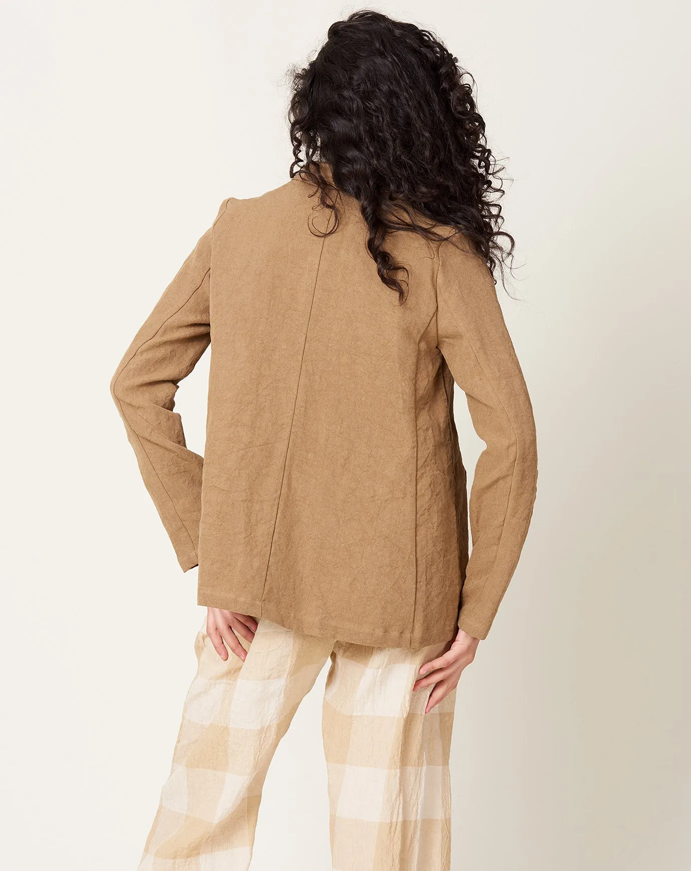 Heavy Linen Jacket in Hazelnut