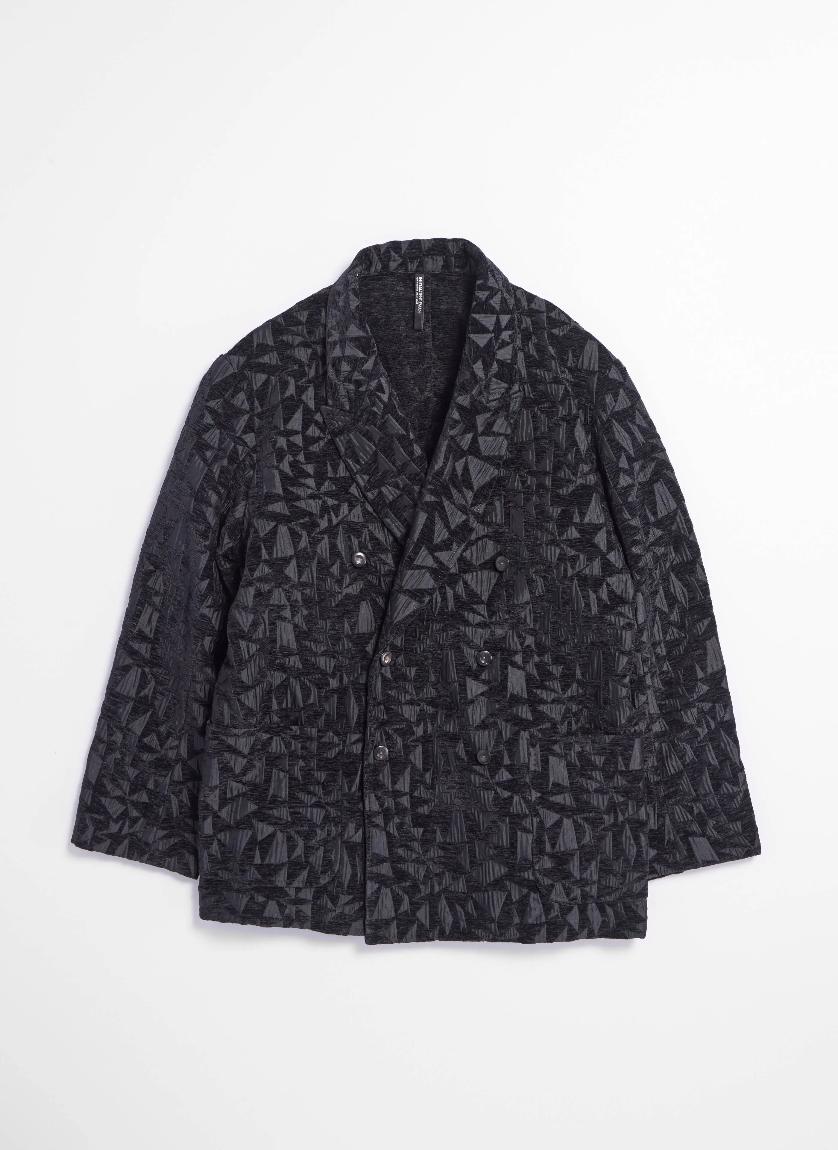 Jacquard Polyester Double Breasted Soft Blazer