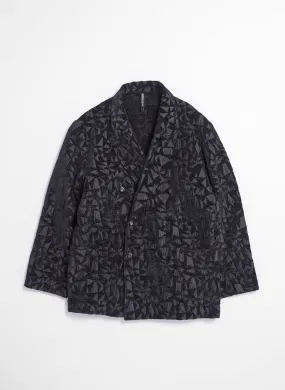 Jacquard Polyester Double Breasted Soft Blazer