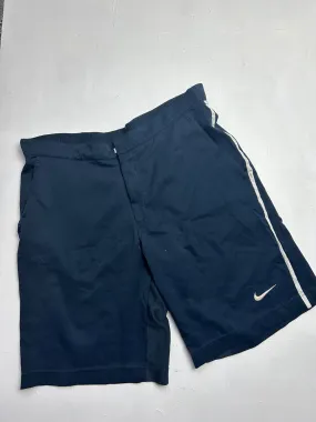 Navy blue swoosh logo mid short (L)