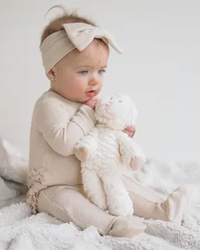 Oatmeal Waffle Ruffle Footie Snoozer