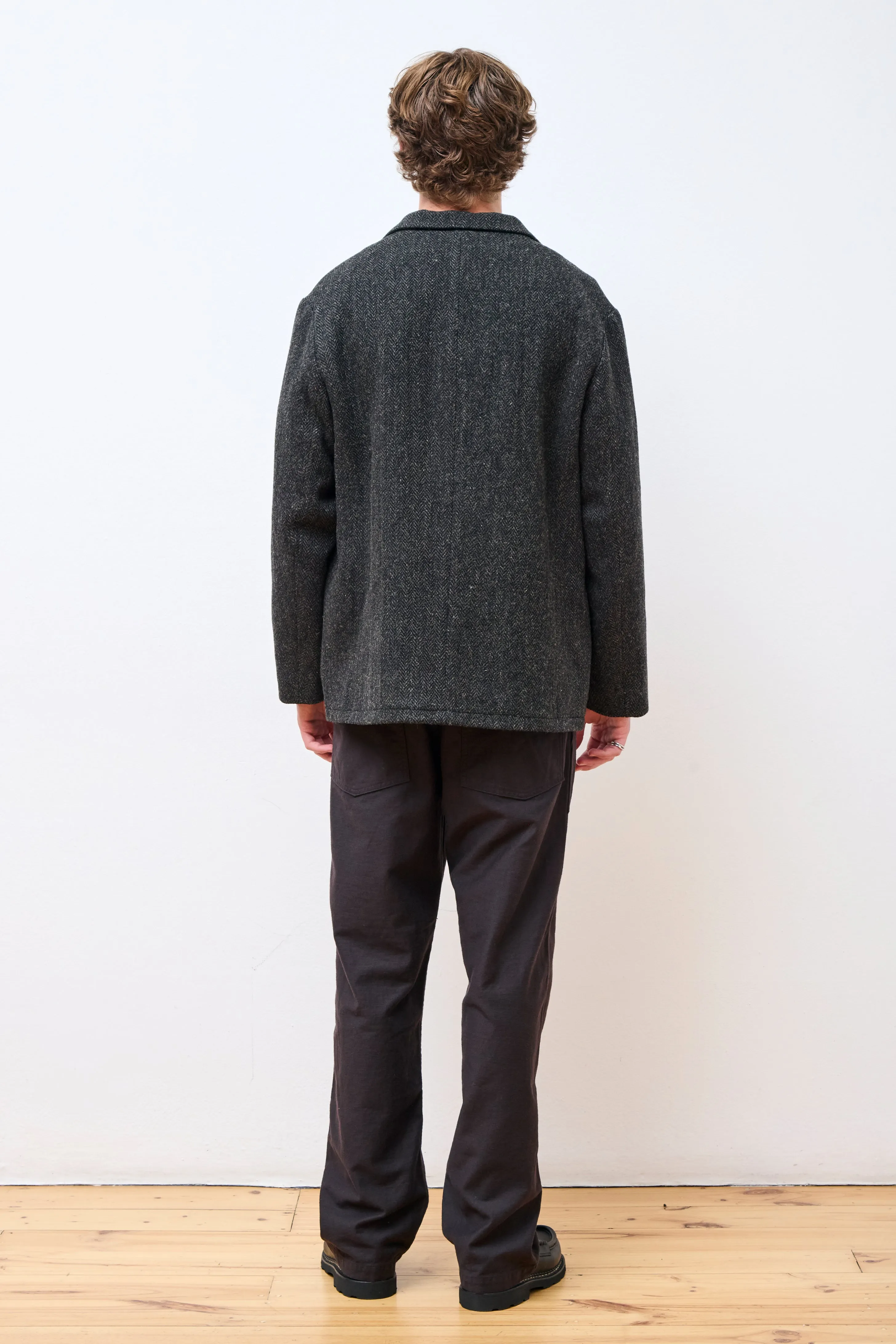 Relax Fit Harris Tweed Jacket Black