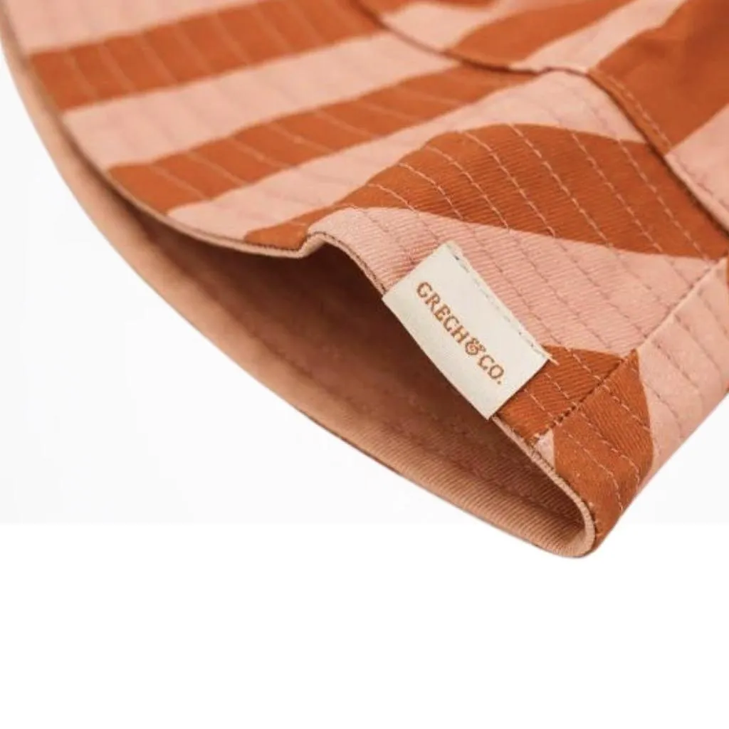 Reversible Bucket Hat - Stripes Sunset   Tierra