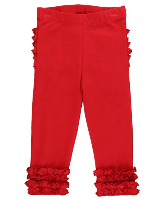 Ruffle Butts- Ruffled Legging- Red
