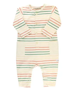 Rugged Butts- Terra Cotta Stripe Romper