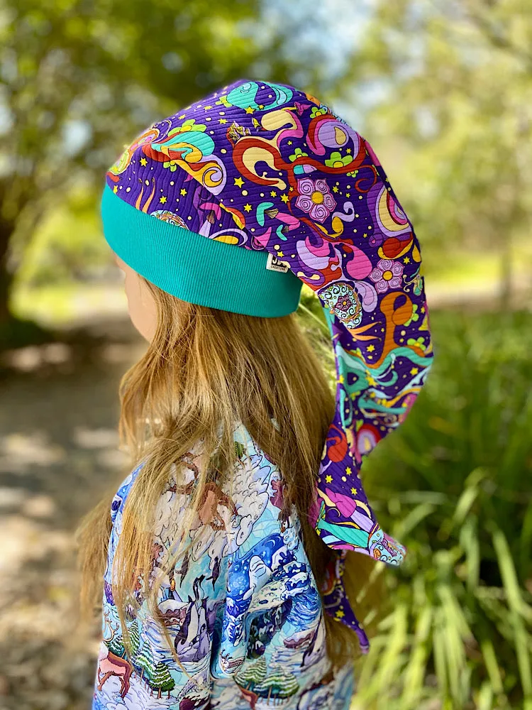 Size Large Crazy Curly Cap - Rainbow