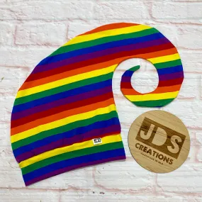 Size Large Crazy Curly Cap - Rainbow