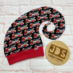 Size Medium Crazy Curly Cap - Fire Trucks