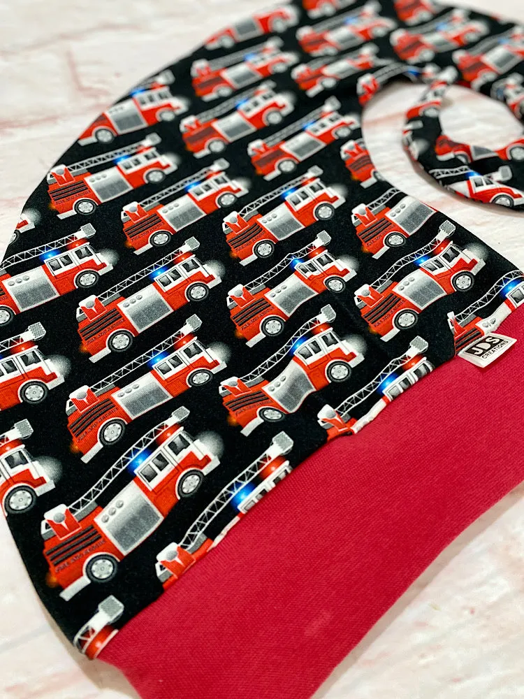 Size Medium Crazy Curly Cap - Fire Trucks