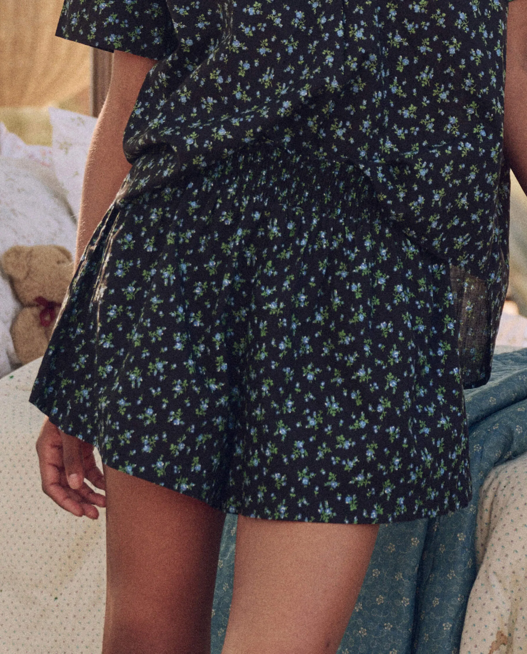 The Smocked Sleep Short. -- Nightshade Floral