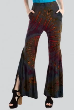 Tie-dye Pants - Slit Wide Leg with Pockets!