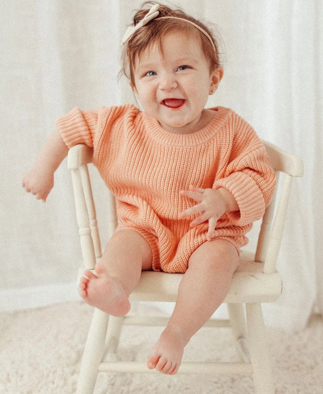 Willow Knit Sweater Romper - Pink